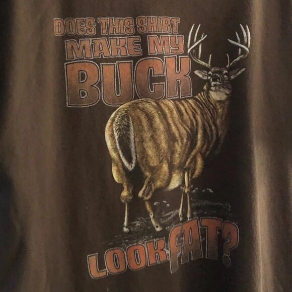 Allstyle Apparel sz M Brown Funny Hunting Graphic Tee - Picture 3 of 8